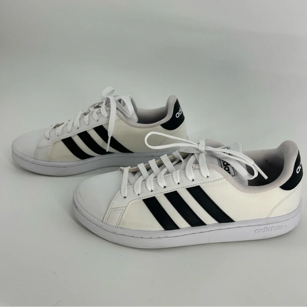 Adidas Classic White Sneakers with Black Stripes